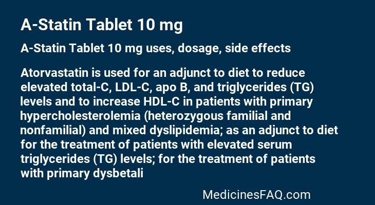 A-Statin Tablet 10 mg