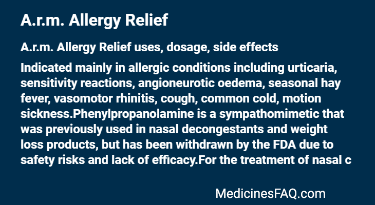 A.r.m. Allergy Relief