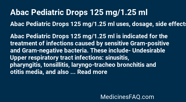 Abac Pediatric Drops 125 mg/1.25 ml