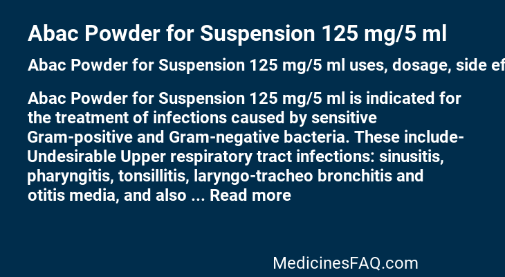 Abac Powder for Suspension 125 mg/5 ml