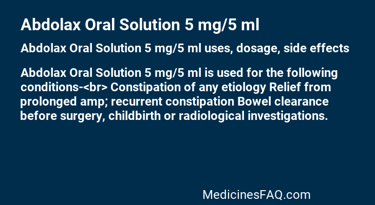 Abdolax Oral Solution 5 mg/5 ml