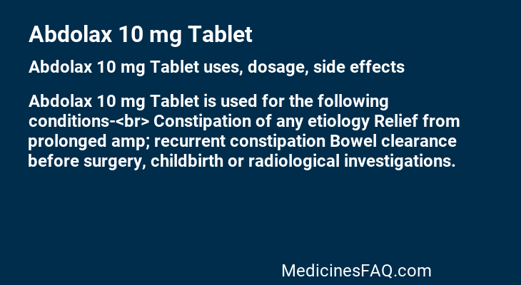 Abdolax 10 mg Tablet