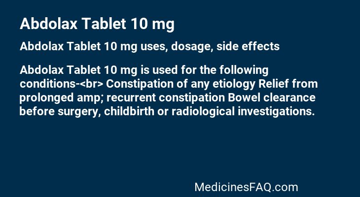 Abdolax Tablet 10 mg