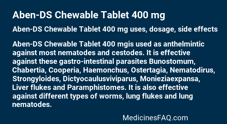 Aben-DS Chewable Tablet 400 mg