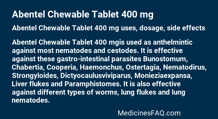 Abentel Chewable Tablet 400 mg