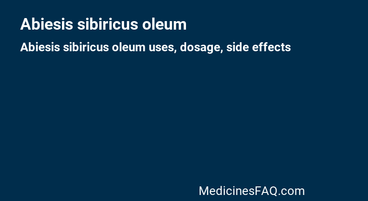 Abiesis sibiricus oleum