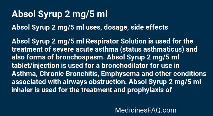 Absol Syrup 2 mg/5 ml