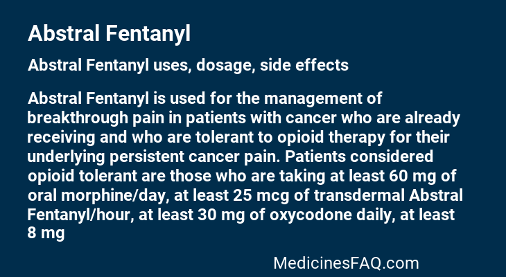 Abstral Fentanyl