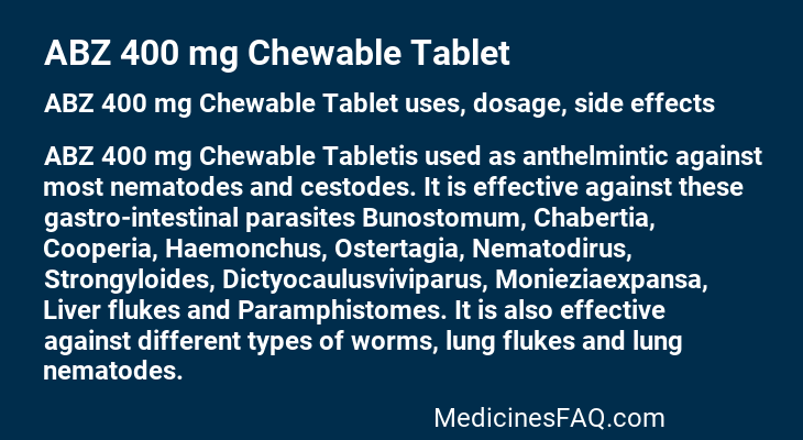 ABZ 400 mg Chewable Tablet