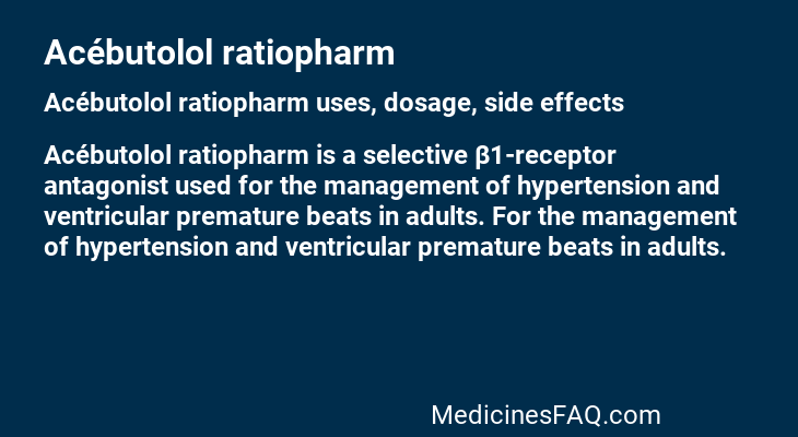 Acébutolol ratiopharm