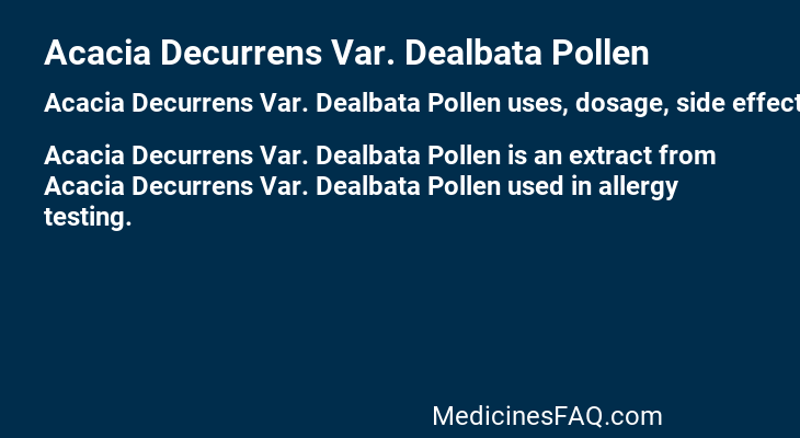 Acacia Decurrens Var. Dealbata Pollen