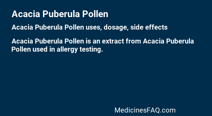 Acacia Puberula Pollen