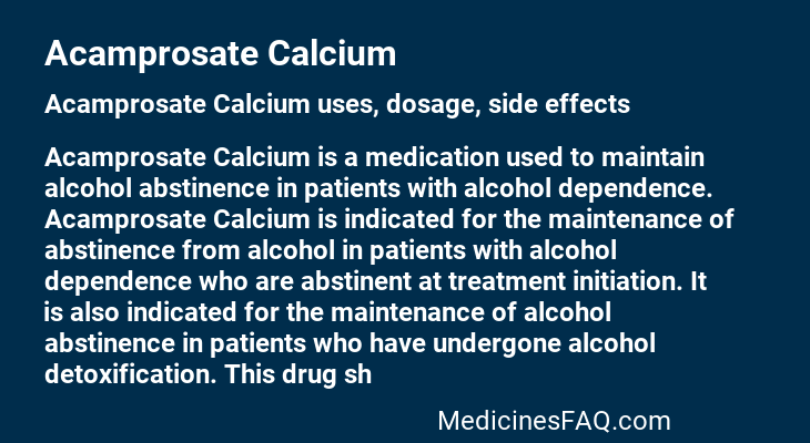 Acamprosate Calcium