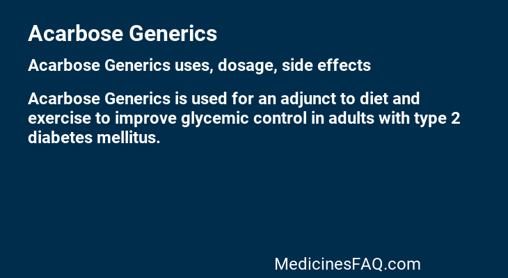 Acarbose Generics