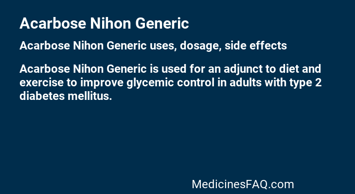 Acarbose Nihon Generic