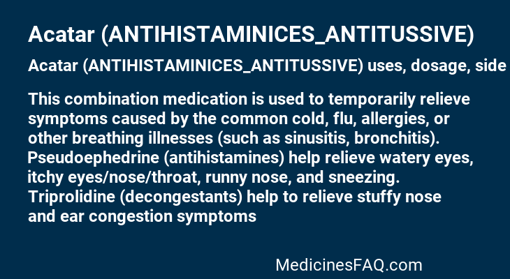 Acatar (ANTIHISTAMINICES_ANTITUSSIVE)