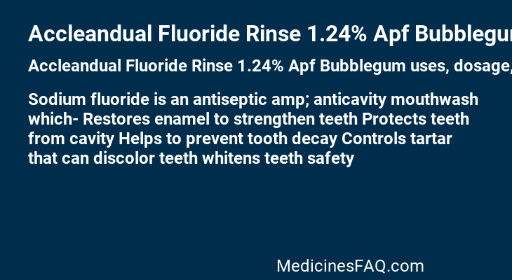 Accleandual Fluoride Rinse 1.24% Apf Bubblegum