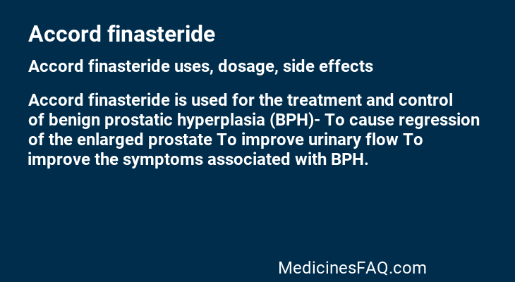 Accord finasteride