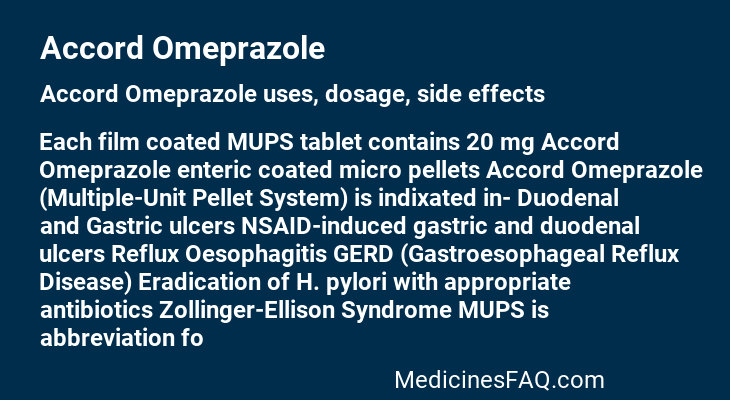 Accord Omeprazole