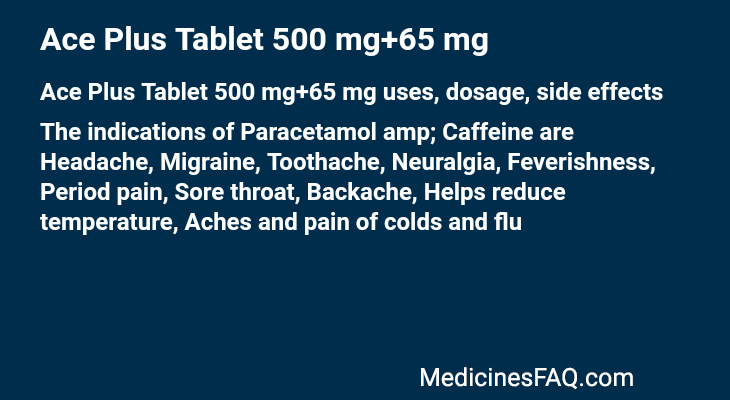Ace Plus Tablet 500 mg+65 mg