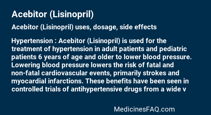 Acebitor (Lisinopril)