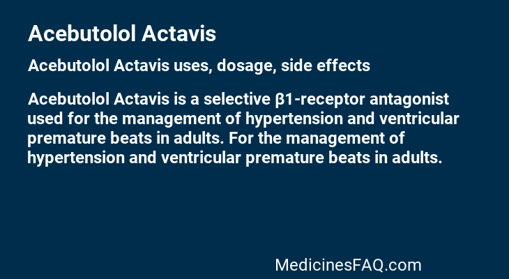 Acebutolol Actavis