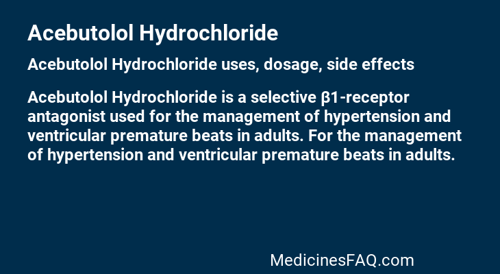 Acebutolol Hydrochloride