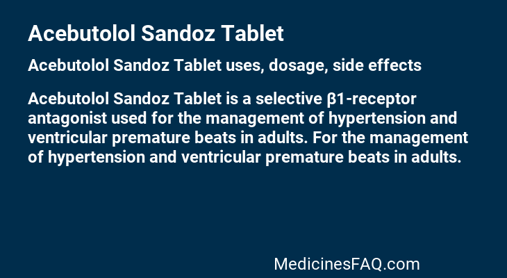 Acebutolol Sandoz Tablet