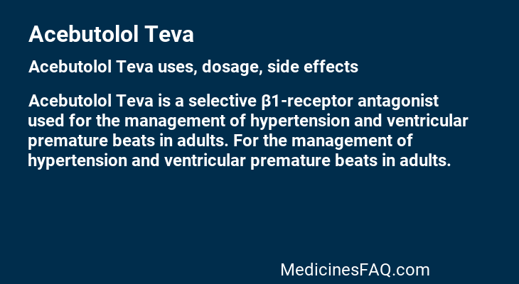 Acebutolol Teva