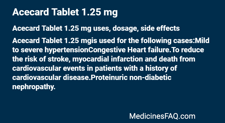 Acecard Tablet 1.25 mg