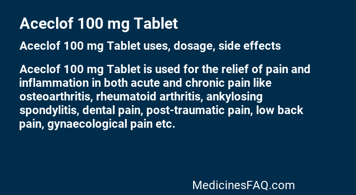 Aceclof 100 mg Tablet