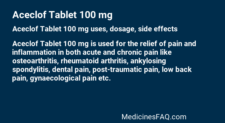 Aceclof Tablet 100 mg