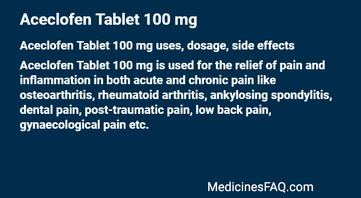 Aceclofen Tablet 100 mg