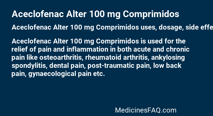 Aceclofenac Alter 100 mg Comprimidos