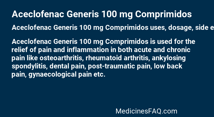 Aceclofenac Generis 100 mg Comprimidos