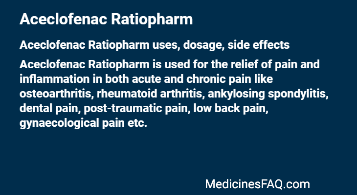 Aceclofenac Ratiopharm