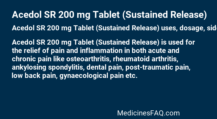 Acedol SR 200 mg Tablet (Sustained Release)