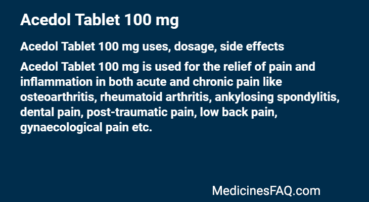 Acedol Tablet 100 mg