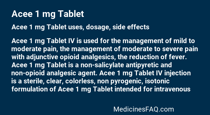 Acee 1 mg Tablet