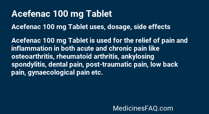 Acefenac 100 mg Tablet