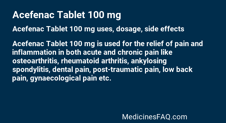 Acefenac Tablet 100 mg