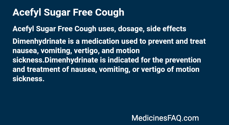Acefyl Sugar Free Cough