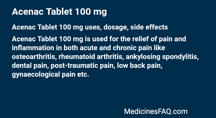 Acenac Tablet 100 mg
