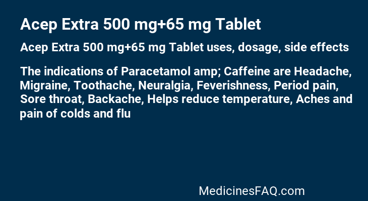 Acep Extra 500 mg+65 mg Tablet