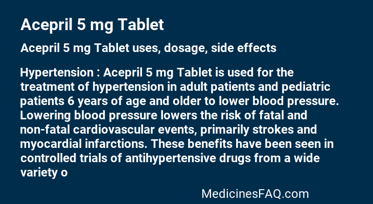 Acepril 5 mg Tablet