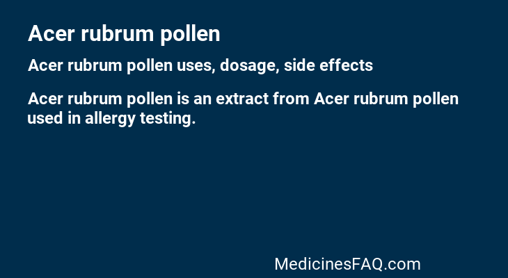 Acer rubrum pollen