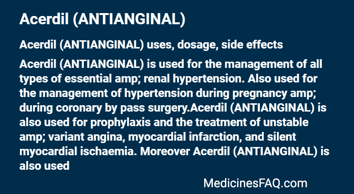 Acerdil (ANTIANGINAL)