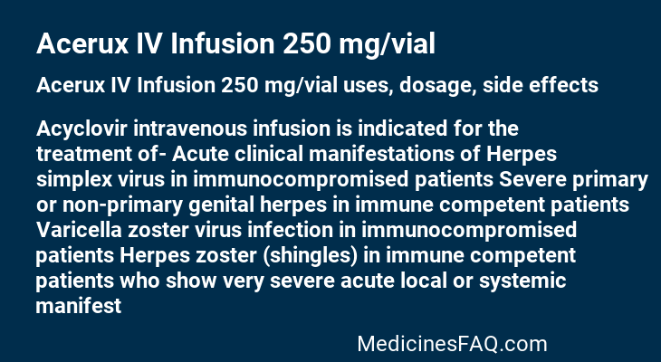 Acerux IV Infusion 250 mg/vial