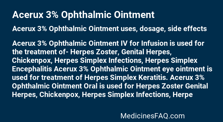 Acerux 3% Ophthalmic Ointment