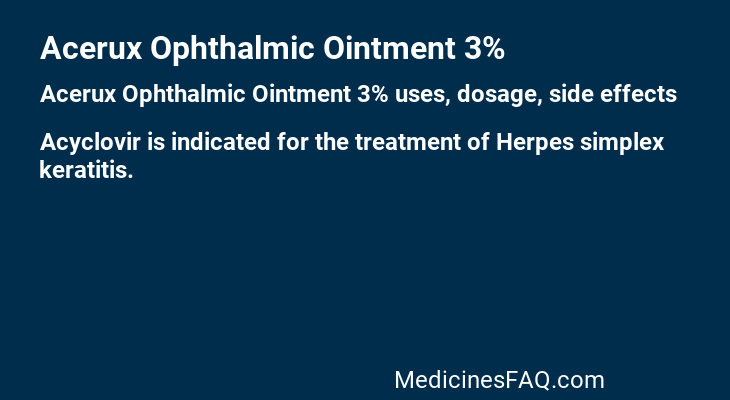 Acerux Ophthalmic Ointment 3%